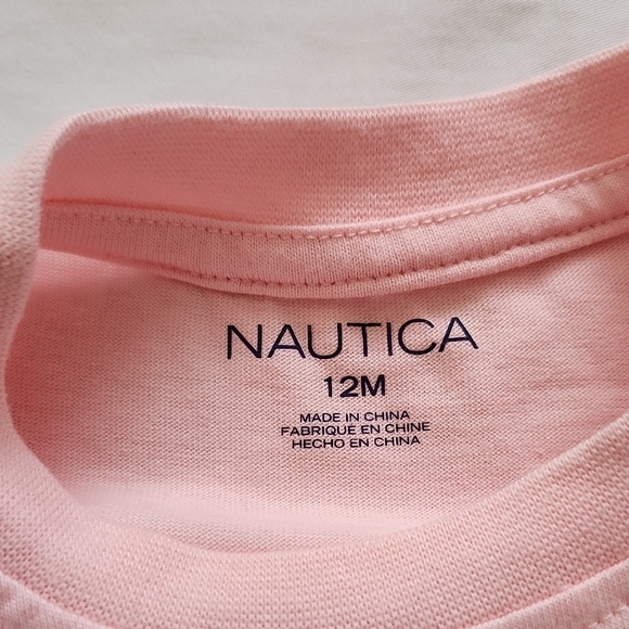 Nautica Baby Pink Tee and Striped Shorts Set - Picture 3 of 11